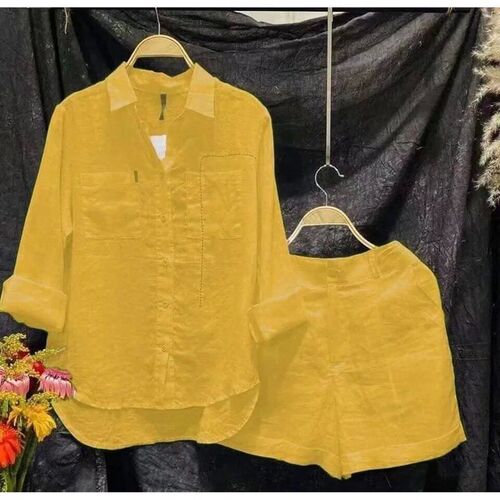 Fashion White 2 Piece Set For Women Long Sleeve Shirt And Sh