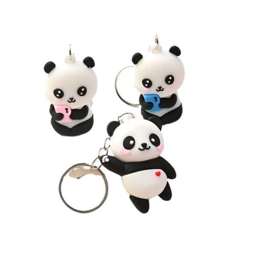 2023Novelties Cute Cartoon Couple Panda Keychain Pendant Car