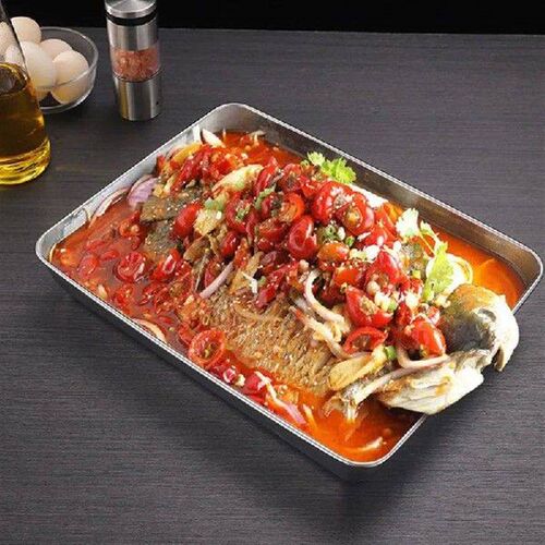Stainless Steel Steamed Sausage powder plate Trays Fruit