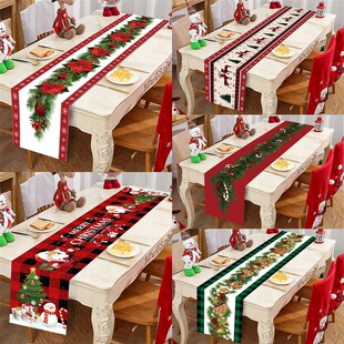Polyester Runner Xmas Flag 2024 Christmas Cover Table