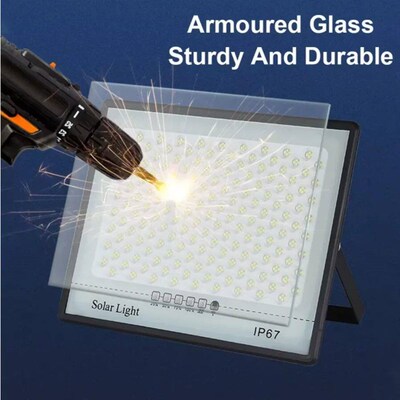 Outdoor Solar Flood Light Patio Light Garage Light with Remo