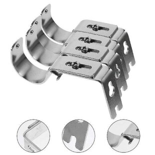 4 Pcs Curtain Rod Bracket Brackets Rail Racks Single Shot