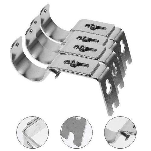 4 Pcs Curtain Rod Bracket Brackets Rail Racks Single Shot