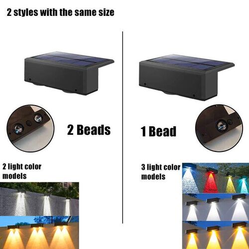 1/2/4/6 Pcs Outdoor Solar Wall Light Waterproof Fence Lamp U