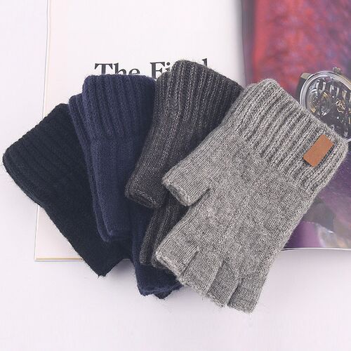Outdoor Travel Knitted Gloves Unisex Pure Color Keep Warm Ha