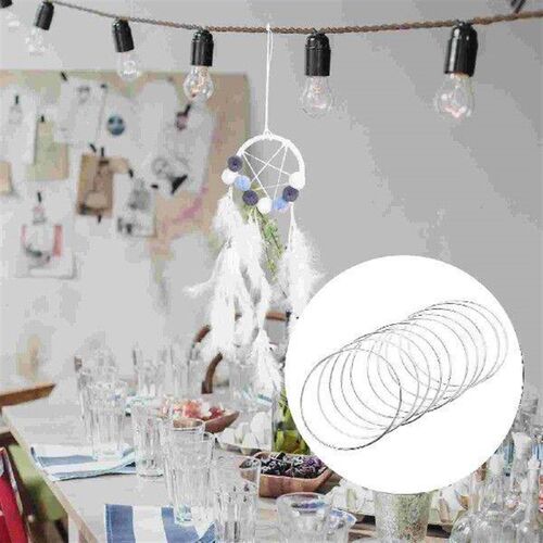 10 Pcs Simple Dreamcatcher Round Metal Ring Plating Ring