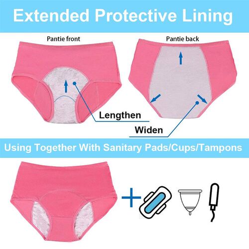 3 PCS Menstrual Period Panties Women Leak Proof Cotton Incon