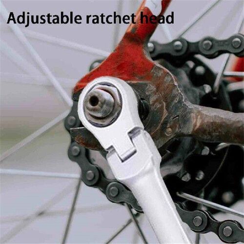 15Pcs Hex Head Wrench Adjustable Ratchet Wrench Kit Chrome