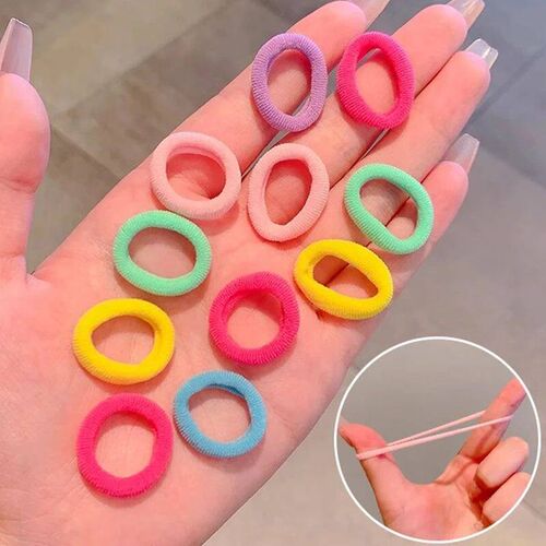 100/200PCS Women Girls Colorful Nylon Elastic Hair Bands tai
