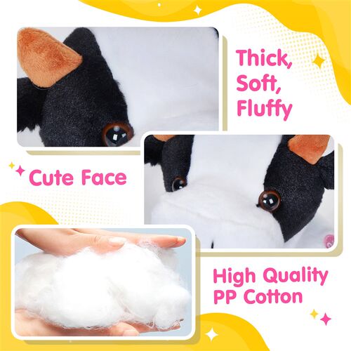 LED Light Cow Colorful PP Cotton Stuffed Animals Luminous Gl