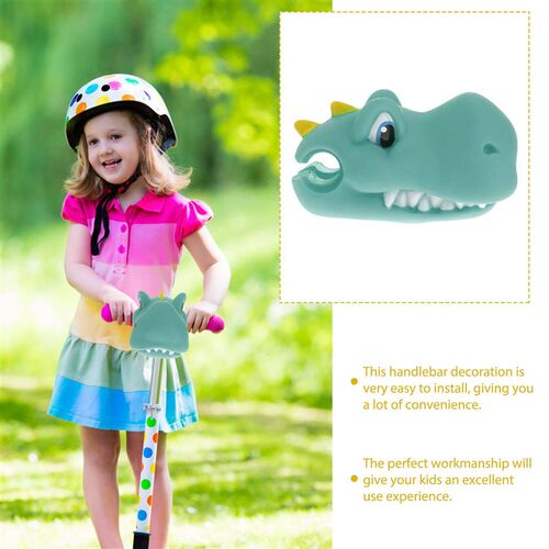 Green Dinosaur Cartoon Silicone Part Kids Bike Decoration Sc