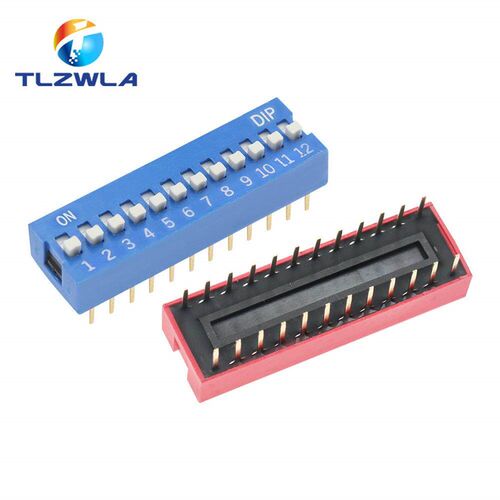 2.54mm Red Blue Dial Switch DS-1/2/3/4/5/7/6/8/9/10P DIP