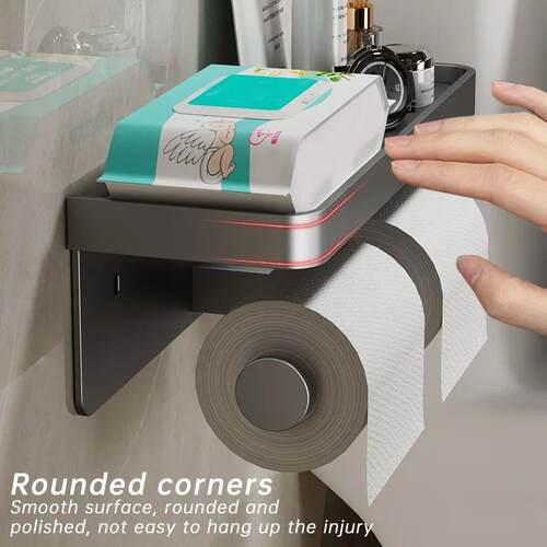 Toilet Paper Holder Tissue Rack Rustproof Wall-Mounted Paper