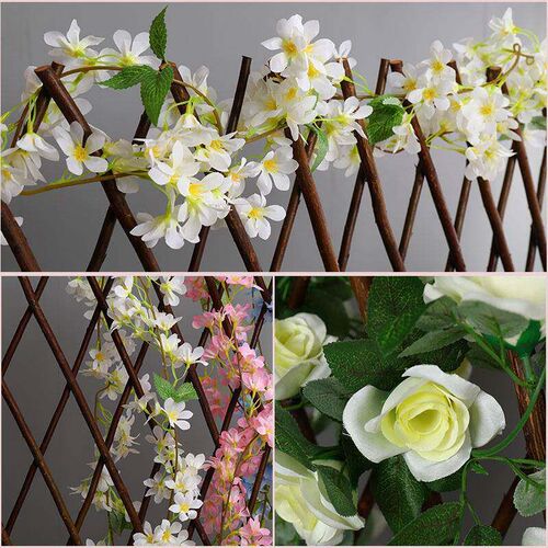 Simulation flower rattan wall hanging winding rose leaf