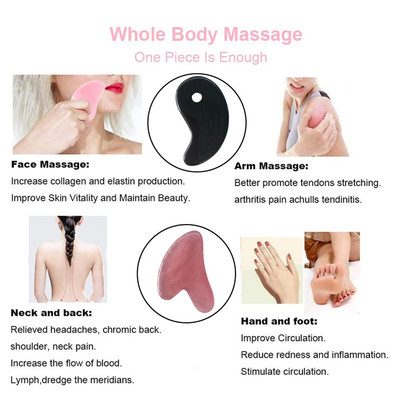 Pink Roller Massager Resin Guasha Scraping Board Facial Skin