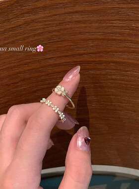 Camellia Open Ring Womens Design Niche Advanced Adjustable