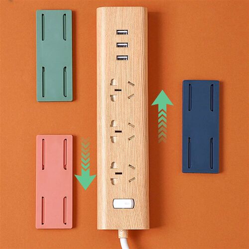 Wall Mounted Socket Holder Fixer Patch Self-Adhesive Power S