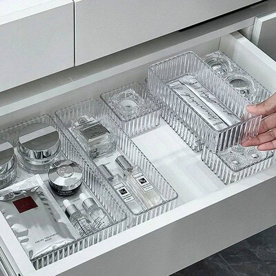 Unlimited Desk Drawer Organizers Set Plastic Bathroom Storag