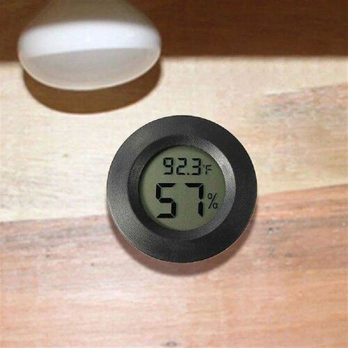 7pcs Digital Hygrometer Thermometer for Reptile Tank Black
