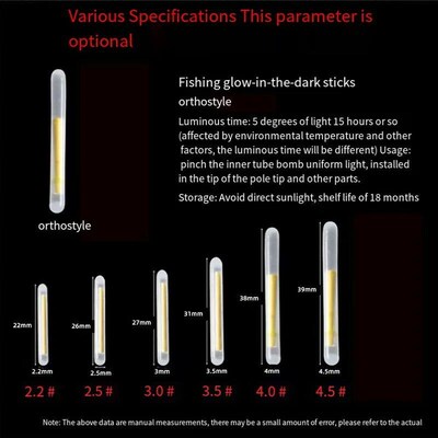 50/100PCS Fireflies Fluorescent Lightstick Light Fishing Flo