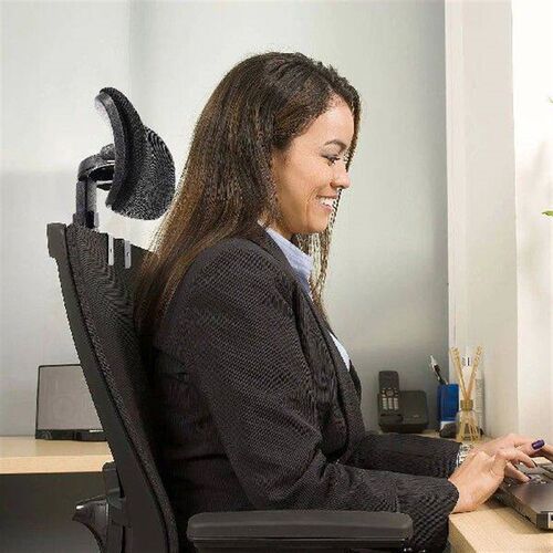 Chair Back Neck Support 2.6cm Thick Black Clip Adjustable
