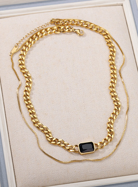 Trend Stainless Steel Multilayer Necklace Thicken Heart