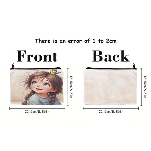 Bird Girl Print Girl Makeup Bag Cosmetic Bags Cute Women Cas