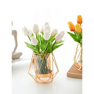 郁金香仿真花高档花花束客厅桌面摆件花卉装 饰品插花花艺装