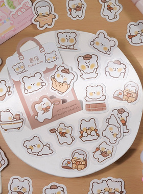 40 Pcs/lot Cute Kawaii Animal Paper Cat Box Stickers Calenda