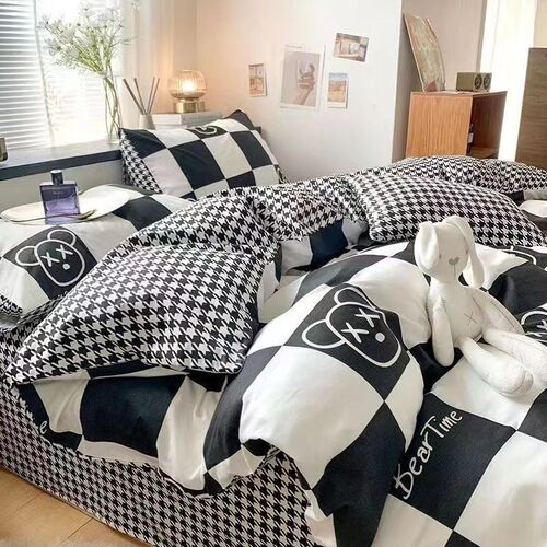 Washed tton Four-piece Set 4 Bed Sheet Student Dormitory Qui