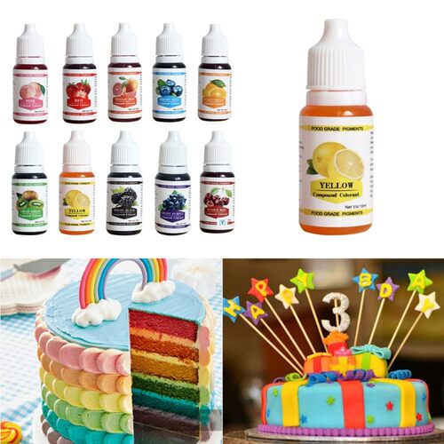 12 Colors 10ML Macaron Ice Cream Cake Food Coloring Ingredie