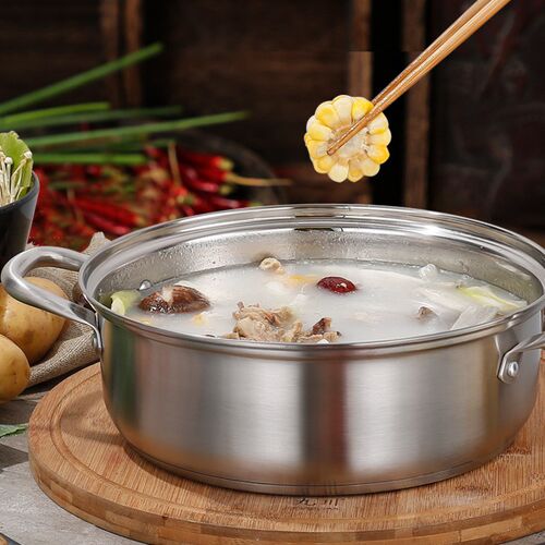 304 stainless steel thickened double bottom soup pot hot pot