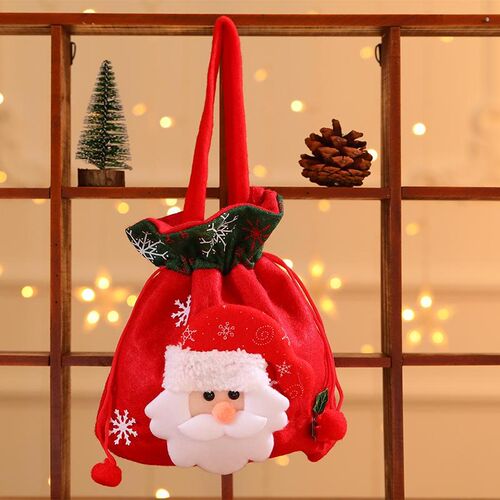 Christmas Closing Gift Bag圣诞节收口礼物袋喜贴花手提袋糖果