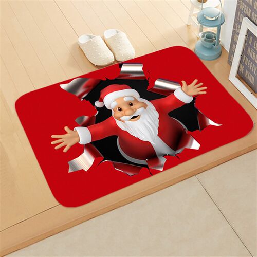 Christmas New Year Floor Mat Bedroom Bathroom Red Doormat