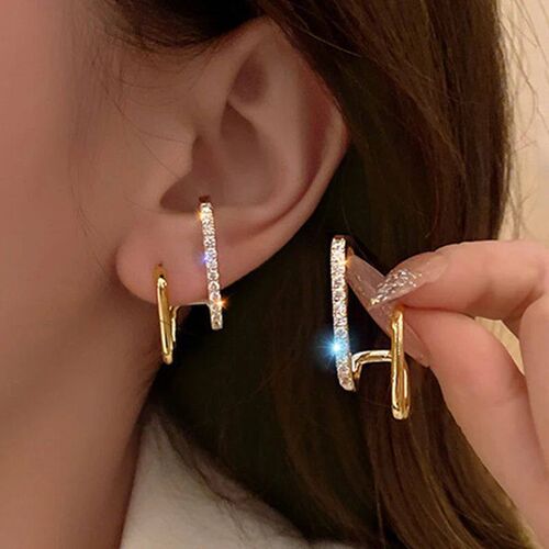 2023 New Bright Crystal Luxury Korean Unusual Claw Stud Earr