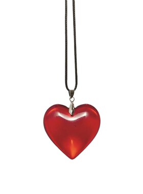 Red glass heart pendant necklaces women 红色玻璃心形吊坠项链