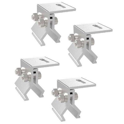4Set Solar Panel Bracket Roof Mounting Clamp Aluminum PV