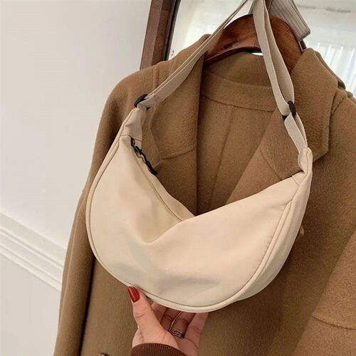 Orange Nylon Crossbody Bag For Women Fashion Portable Casual