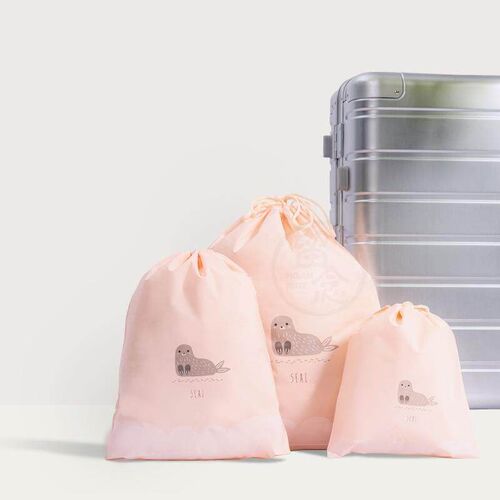 。Travel storage bag bundle pocket set waterproof drawstring