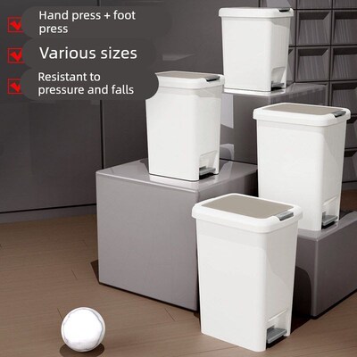 Rubbish Can Kitchen Toilet Trash with Press Lid Garbage Bin