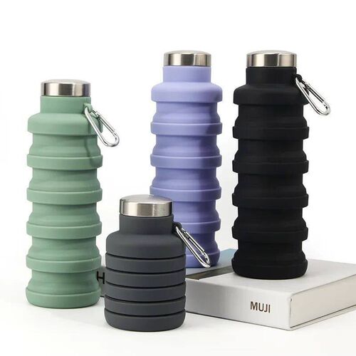 New Portable Silicone Water Bottle Retractable Folding Coffe