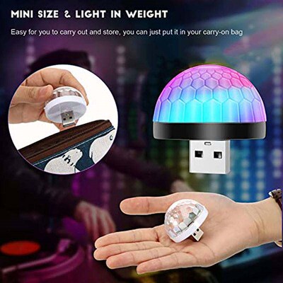 USB Mini LED Disco DJ Stage Light Portable Family Party Ball