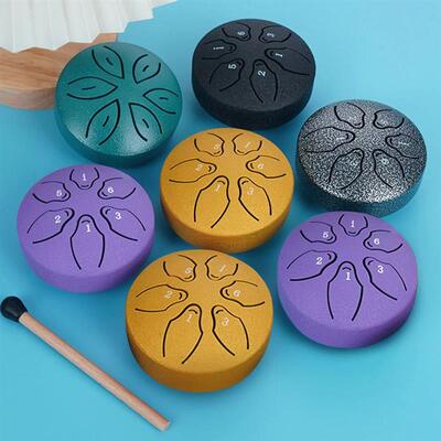 3 Inches 6 Tones Steel Tongue Drum Outdoors Rain Drum Instru