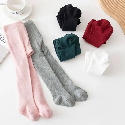 New Baby Girls Pantyhose Newborn Elastic Waist Solid Color S