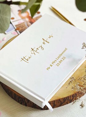 Personalised Wedding White Guest Book Custom Elegant Mr and