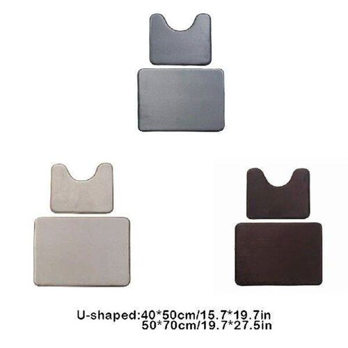 2 Pieces Toilet Floor Mat Nonslip U-shaped Doormat