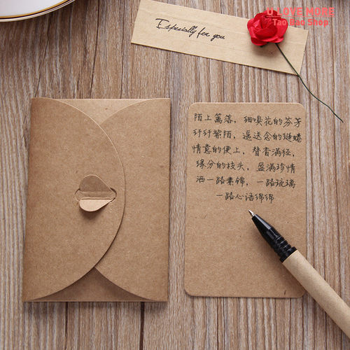 5pcs Mini Envelope Vintage DIY Kraft Paper Invitation Greeti