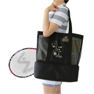 Picnic Bag Mesh Refrigerator Compartment with Zipper Closed