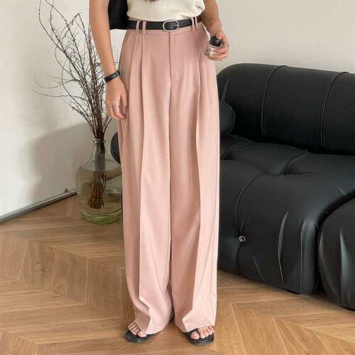 Wide Leg Pants Womens Slimming High Waist Straight Cylinder