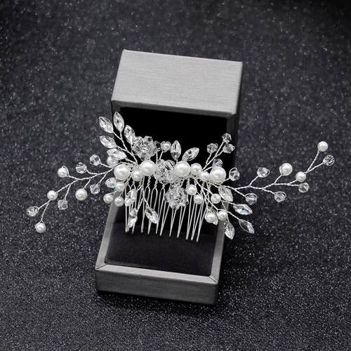 Crystal Pearl hairpin Hair Vine Tiaras Head piece Hair Comb